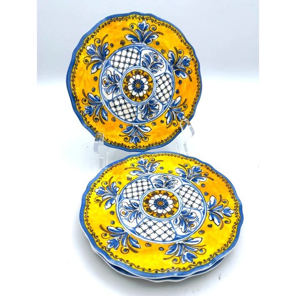 La Cadeaux Benidorm ColorfulMelamine Desert/ Bread/Butter Plate 6.5 "Set of 4 - Picture 1 of 5